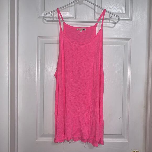 Sundry Barbie pink ribbed modal blend tank top - Picture 4 of 9